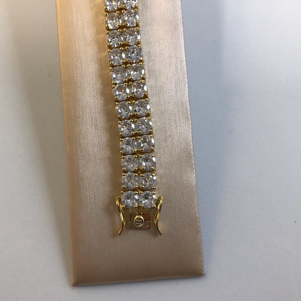 26ct Double Row Tennis Bracelet - Picture 7 of 9